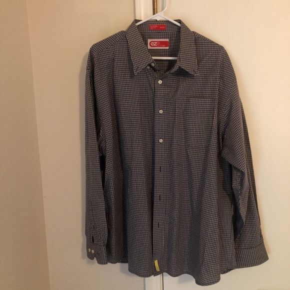 Ezs By Haggar Mens Button Down Shirt Multicolor Plaid Long Sleeve Pocket XXL - Picture 1 of 7